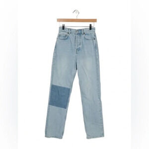 Reformation Cynthia Patch High Rise Straight Jeans Size 24